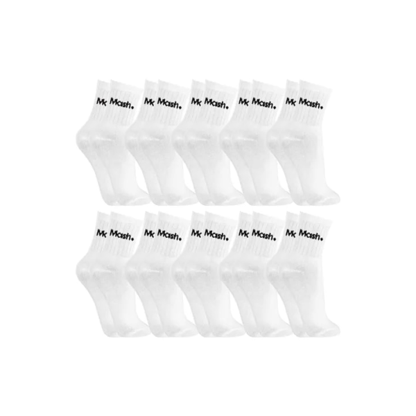 Kit Com 10 Pares De Meias Algodão Cano Curto Mash