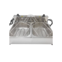 Fritadeira elétrica Industrial 10 litros de batata pastel 2 Cubas de 5 litros cada Cuba inox , Salgados porções batatas