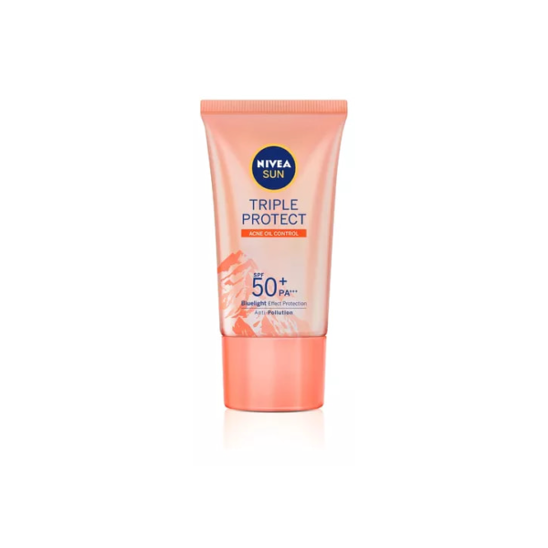 NIVEA SUN Protetor Solar Facial Tripla Proteção Loção Antiacne FPS 50 40ml