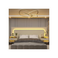 Cabeceira Box Casal com 2 Mesas de Cabeceira com Led Innova 100% MDF Off White