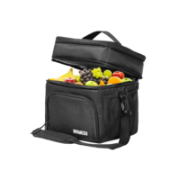INSMEER Bolsa Térmica Marmita Para Homens, 2 Compartimentos Lancheira Termica Para Adulto Masculina Bolsa Termica De Separado Para Alimentos Quentes E Frios (2 Compartimentos, Preto)
