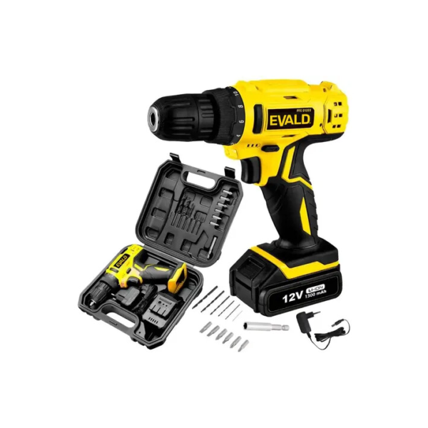 Parafusadeira Furadeira 12v Bivolt Pfe-12ev Maleta Kit Evald