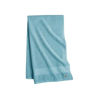 Lacoste Toalha de banho Heritage 100% algodão Supima, Celestial, 76 cm x 137 cm – Altamente absorvente e de secagem rápida, toalha de banho super macia premium, essencial para banheiro, presente para
