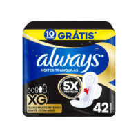 Always Noites Tranquilas Suave, Absorvente Tamanho XG, 42 Unidades