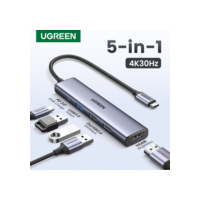 UGREEN 5 em 1 USB C Hub 4K HDMI USB HUB 100W Adaptador multiporta para MacBook Pro/Air, iPad Pro, imac, iPhone 15 Pro/Pro Max, XPS