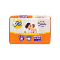 Fralda Pom Pom Protek Proteção de Mãe Mega M 48 Unidades