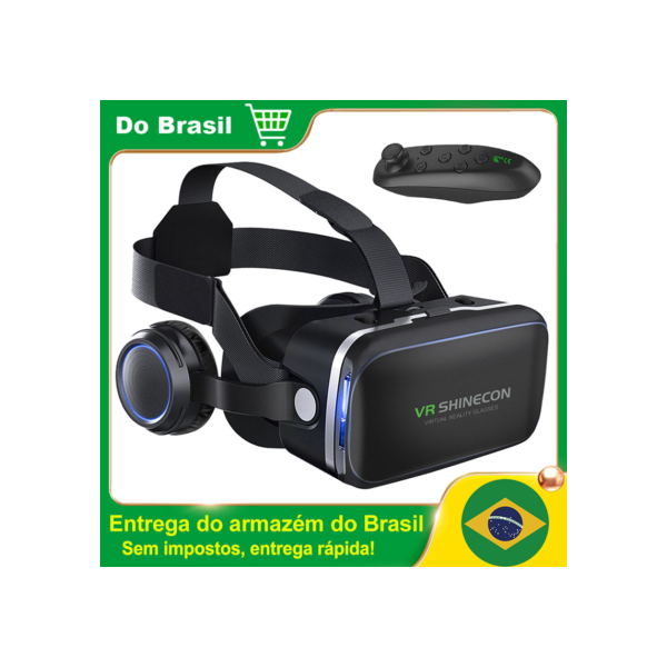 Óculos de realidade virtual 3D originais VR Caixa estéreo Capacete de fone de ouvido VR Google Cardboard para IOS Android Smartphone Rocker sem fio