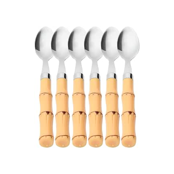 Mimo Style Conjunto de Colher de Café Cabo de Bambu, Aço Inoxidável Polipropileno. São Perfeitos Para o Dia a Dia. São Elegantes e Combinam Com Todos Os Eventos e Ocasiões. Resistente e Durável