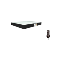 Colchão King Massageador Semi Ortopédico D33 Cor Preto + 2 Travesseiros Cervicais e 1 Pulseira Magnética Magnética de BRINDE.