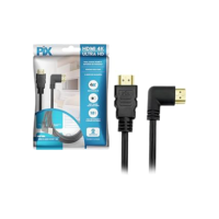 PIX Cabo HDMI 2.0 4K 19 Pinos - Plug 90 Graus, 2 Metros