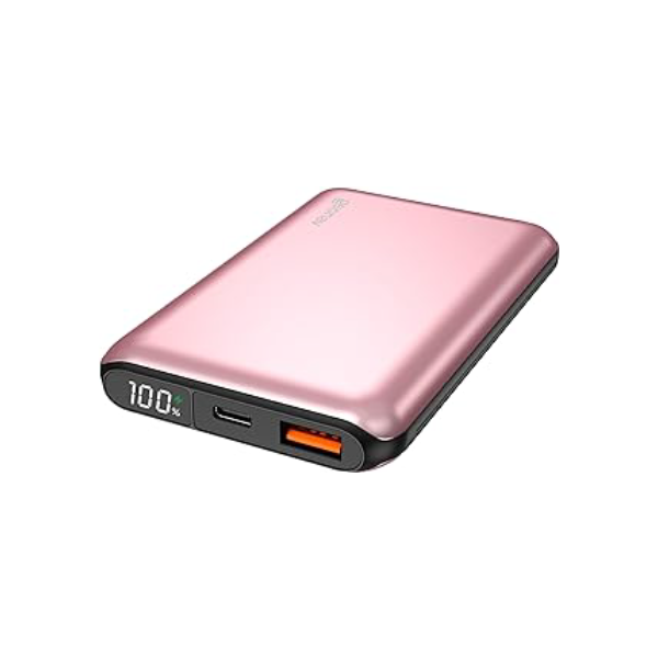 Geonav Power Bank, Carregador Portátil Universal 10.000mAh, USB-A (até 18W) + USB-C (até 20W), Compacto, Carregamento Rápido, Pass Through, Led Indicador de Bateria, PB10K20WRG, Rosa