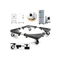 Base Suporte Móvel Ajustável 200kg c/ Rodinhas 360° Antiderrapante p/ Geladeira Fogão Lavadora