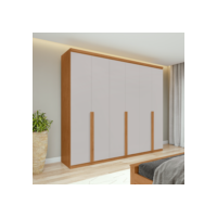 Guarda-Roupa Casal 100%MDF Alonzo 6 Portas 4 Gav Amêndoa/Off
