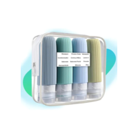 Kit Viagem Frasco Pote Porta Shampoo Creme Silicon 4un 90ml