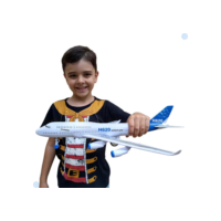 Olhei Comprei A380 Jumbo Airbus Grande Avião de Brinquedo Cor Branco Movido a Fricção com Luz e Som