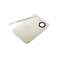 Belliz Paleta De Metal Para Mistura De Maquiagem Com Espátula Cinza