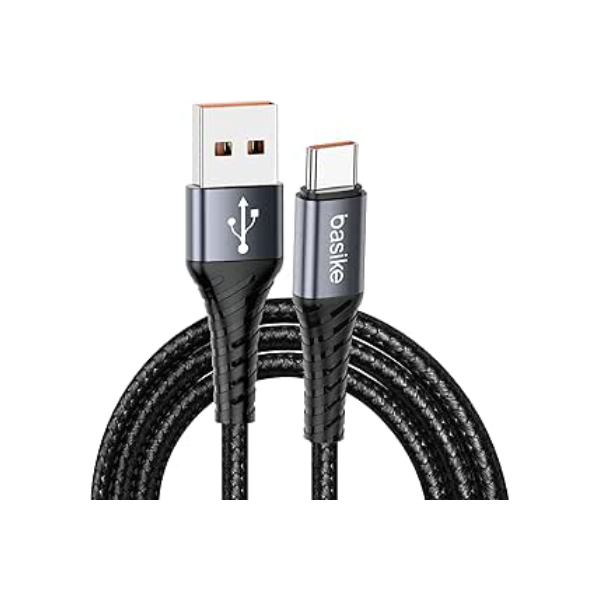 Basike Cabo USB-C (tipo C) para USB, 27W Carregamento Rápido, Nylon Trançado, 1MT (Azul Escuro)