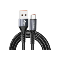 Basike Cabo USB-C (tipo C) para USB, 27W Carregamento Rápido, Nylon Trançado, 1MT (Azul Escuro)