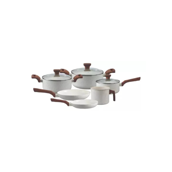 Conjunto Jogo 6 Panelas Pratic Cook Vanilla Marmol Indução Mimo