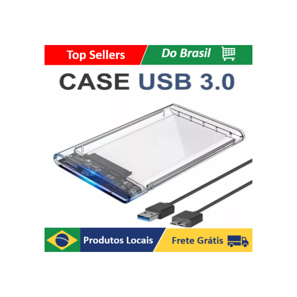 Case Hd Externo 2.5 Notebook Usb 3.0 compativel Ps4 Xbox One Pc 6gbps