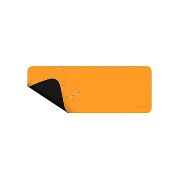 Geonav Mouse Pad Desk, Tecido sintético (PU) impermeável, Dupla Face, 80x30cm, OFDP02BK, Preto e Caramelo