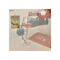 [Rhian] Copo De Vinho Tinto Em Formato De Rosa Com Folhas Coloridas 150/400ml Coquetel COD