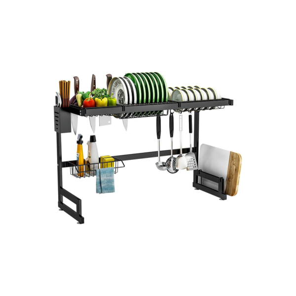 Escorredor de Louças Decoteam Com 2 Andares em Aço Inox 85x32x52 cm