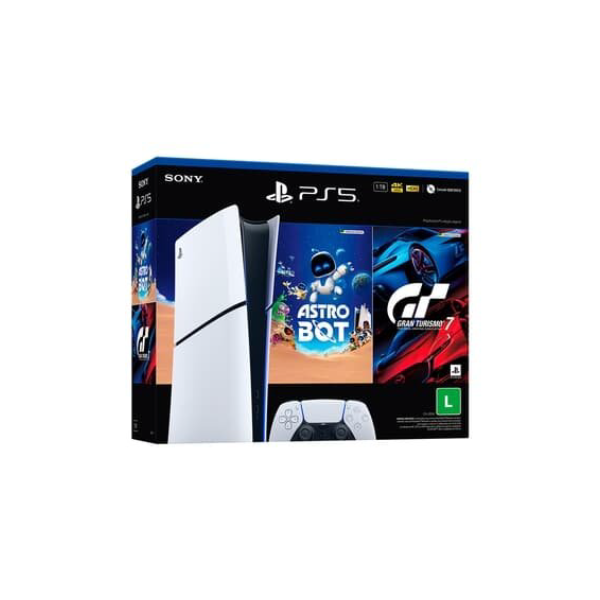 Console Sony PlayStation 5 Slim, Edição Digital, SSD 1TB, Controle Sem Fio DualSense + 2 Jogos Digitais - 1000038894