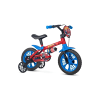 Bicicleta Infantil Aro 12 Homem Aranha Nathor Spider-man Cor Vermelho Azul e Preto