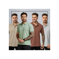 Kit 4 Camisas Polo Masculina Piquet Premium