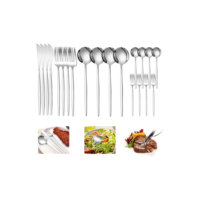 Kit 20 Peças Garfo Faca Colher Inox Bar Restaurante Prateado