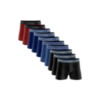 Kit 10 Cueca Boxer Lupo Algodão Box Atacado Masculina Preta