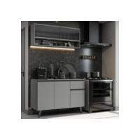 Armário de Cozinha Compacta 120cm Cinza Nice Madesa 01
