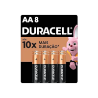 Duracell Pilha Alcalina AA Pequena Com 8 Unidades