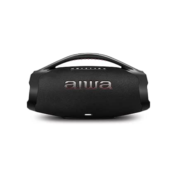 Caixa de Som Boombox Plus AIWA BBS-01-B 200W Bluetooth 5.3-200W RMS - 30 Horas de Bateria - Resistente à Poeira e Água - Preto