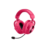 Headset Gamer Sem Fio Logitech G PRO X 2 LIGHTSPEED Com Microfone Removível, Drivers de Grafeno 50mm, Conexão Bluetooth, USB e 3,5 mm, Compatível com PC, PS5, PS4, Switch - Rosa Magenta