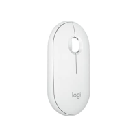 Mouse sem fio Logitech Pebble 2 M350s com Clique Silencioso, Design Slim Ambidestro, Conexão Bluetooth e Pilha Inclusa - Branco