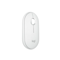 Mouse sem fio Logitech Pebble 2 M350s com Clique Silencioso, Design Slim Ambidestro, Conexão Bluetooth e Pilha Inclusa - Branco