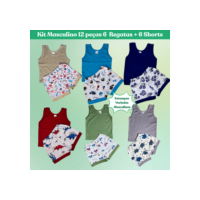 Kit 12,6,4,2 Peças Conjunto Infantil Regata Lisa e Short 100% Algodão