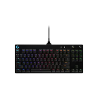 Teclado Mecânico Gamer Logitech G PRO com Layout US, RGB LIGHTSYNC, Design TKL, Cabo Destacável e Switch Exclusivo GX Blue Clicky