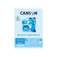 CANSON Linha Universitária, Bloco de Papel A4 Para Aquarela, 12 Folhas de 300g/m²