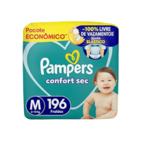 Fralda Pampers Confort Sec M 196 Unidades, Pampers
