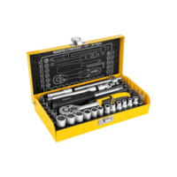 Jogo de Soquetes e Ponteiras, Encaixe de 1/4", com 33 Peças, Vonder VDO773