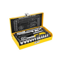 Jogo de Soquetes e Ponteiras, Encaixe de 1/4", com 33 Peças, Vonder VDO773