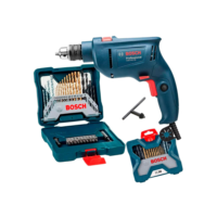 Furadeira Industrial Impacto 3/8 Reversão 450W GSB 450RE + Estojo 30 Peças X-Line BOSCH