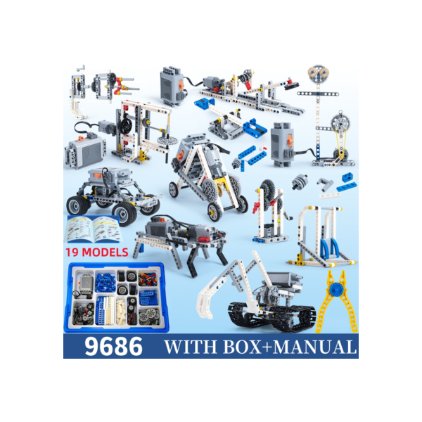 Stem 9686 peças técnicas multi tecnologia programação estudantes educacionais aprender diy blocos de construção tijolo potência brinquedo do miúdo presente