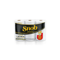 Snob Papel toalha multiuso folha dupla branca hiper 360fls, 3 rolos