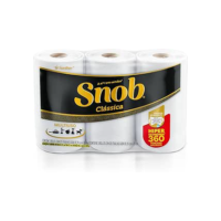 Snob Papel toalha multiuso folha dupla branca hiper 360fls, 3 rolos