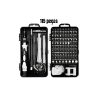 Jogo Chaves De Fenda Precisão Com 115 peças 1 Kit Ferramentas P/ Manutenção Celular Notebook Tablet Reparação