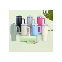 Copo Térmico Inox Alça Flip Straw SEM LOGO com canudo INOX  1200ml